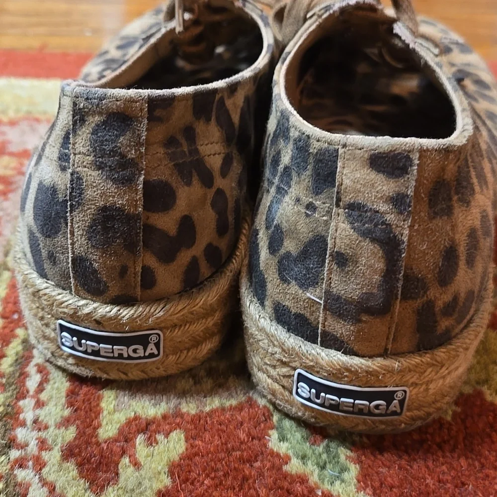 Superga Leopard Print Leather Sneakers